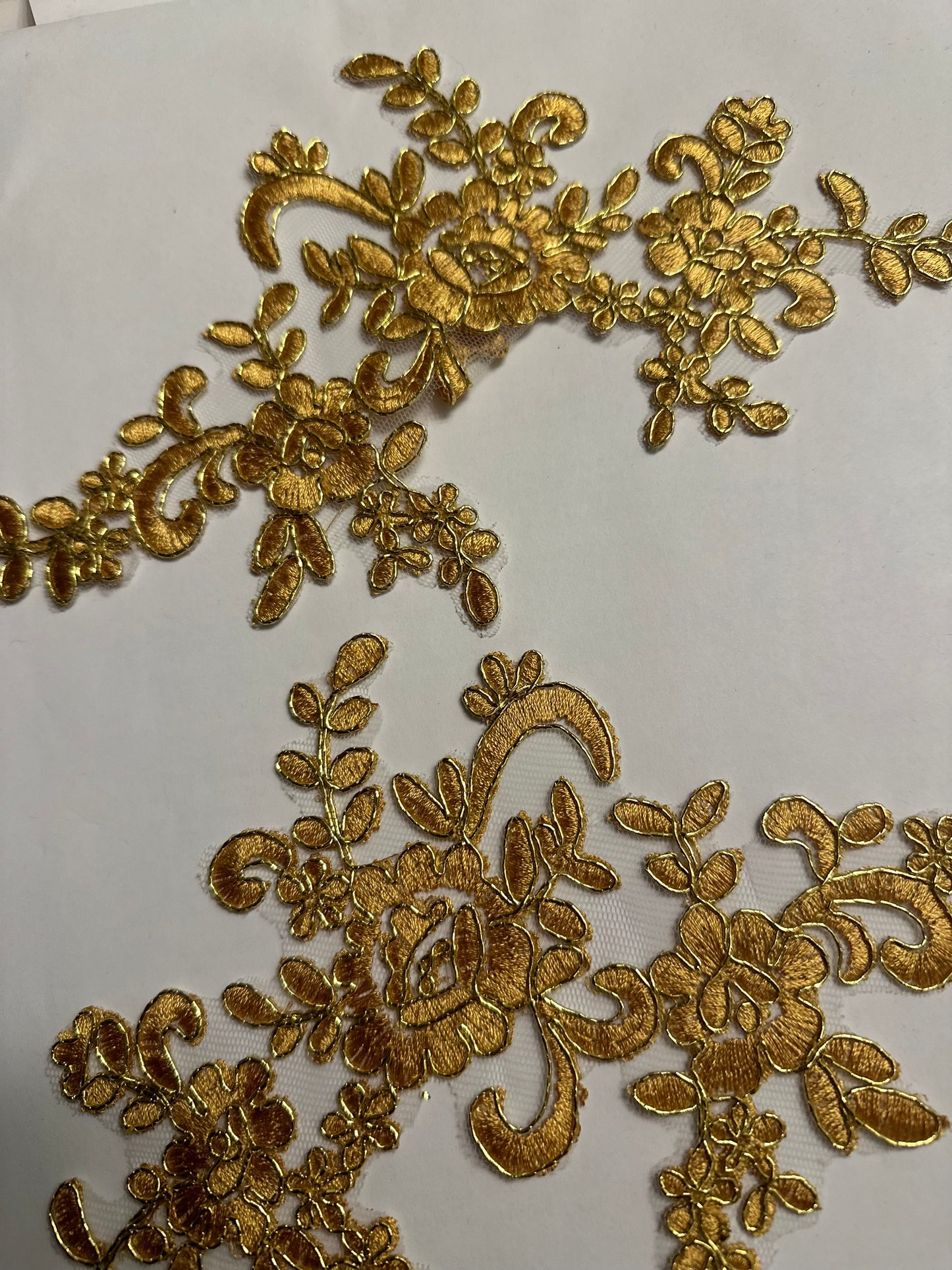 Applique- Embroidered Lace with Sequine Corded Flower