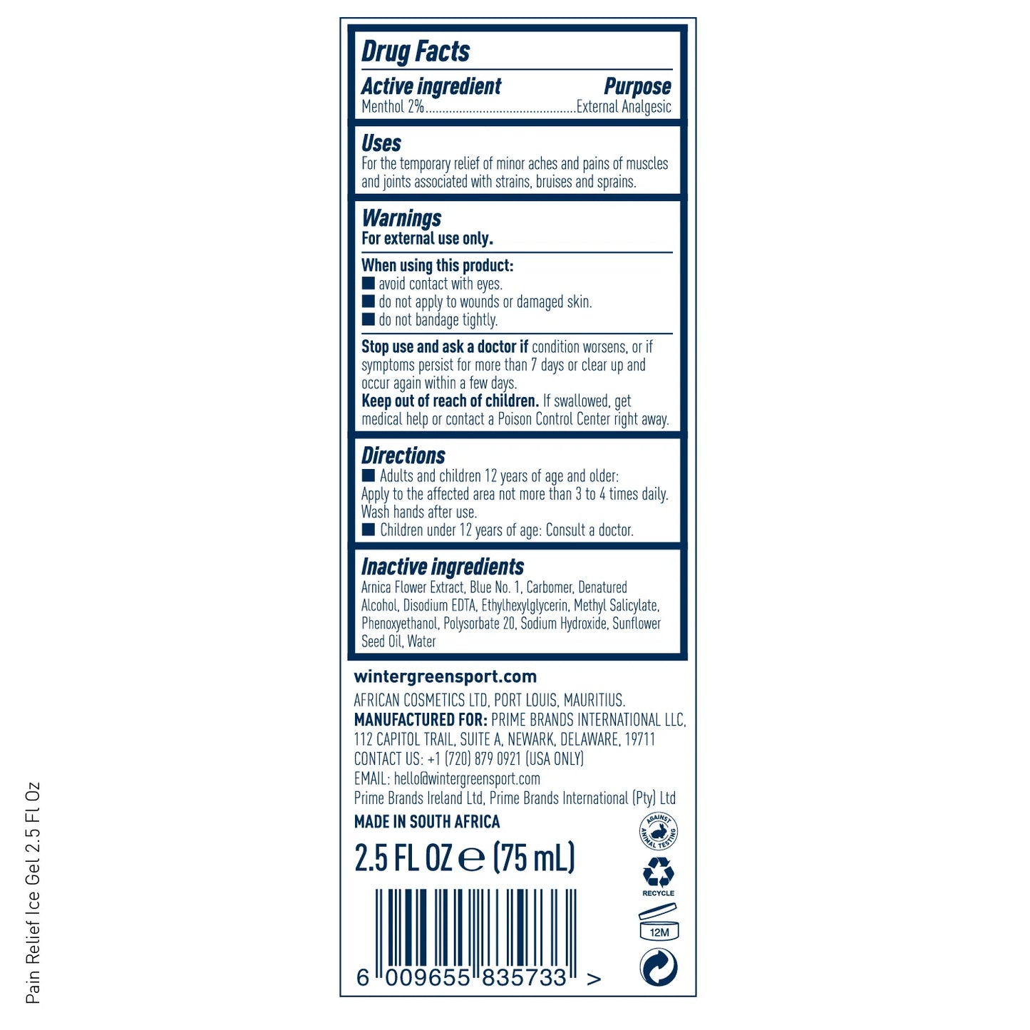 FCA Pain Relief Ice Gel