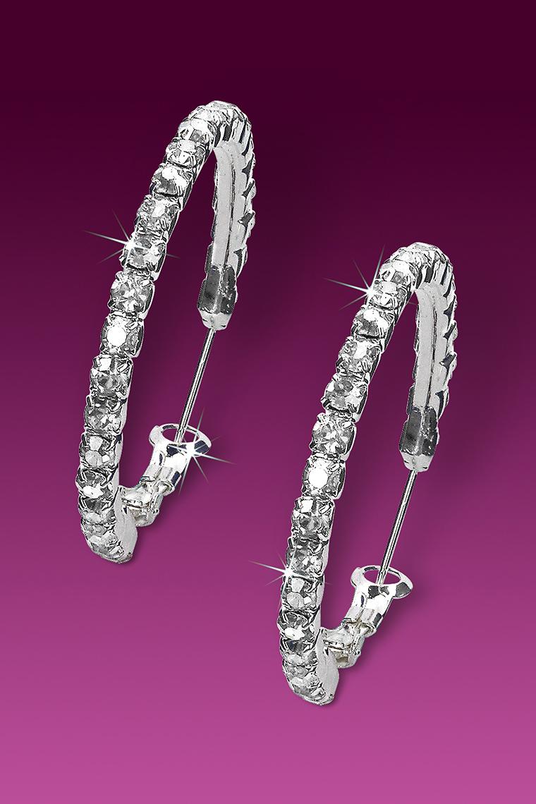 Rhinestone Dance Earrings - Hoops