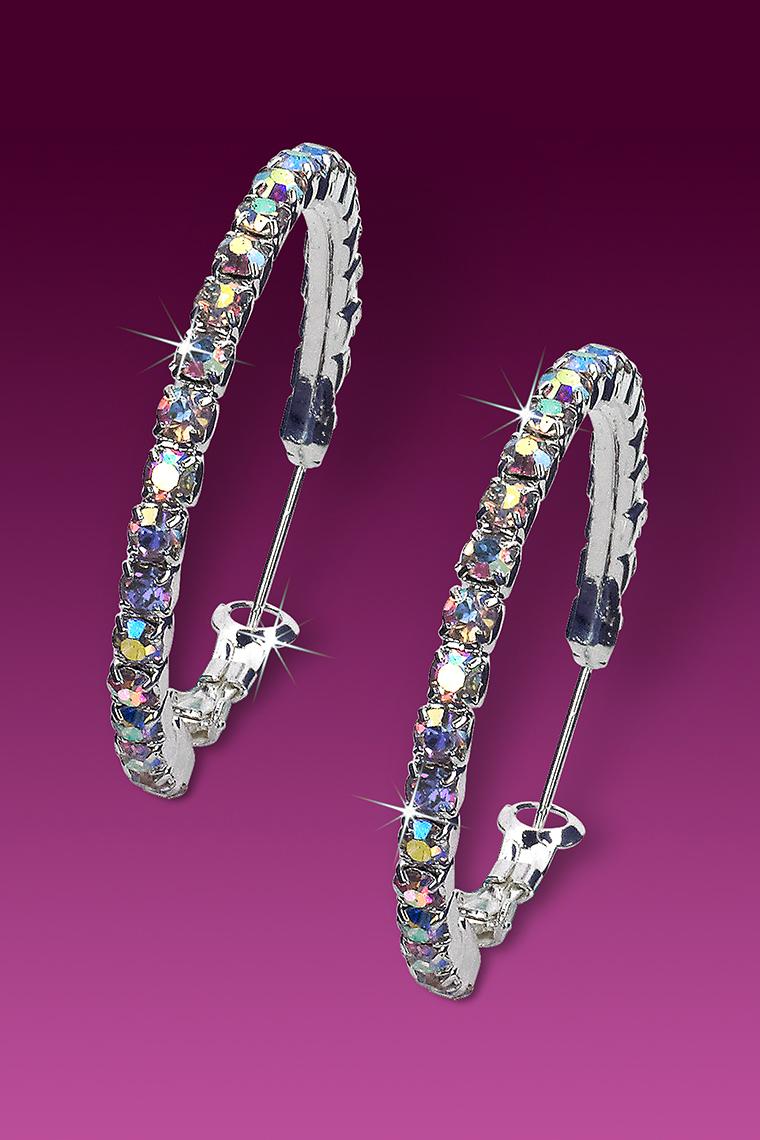 Rhinestone Dance Earrings - Hoops