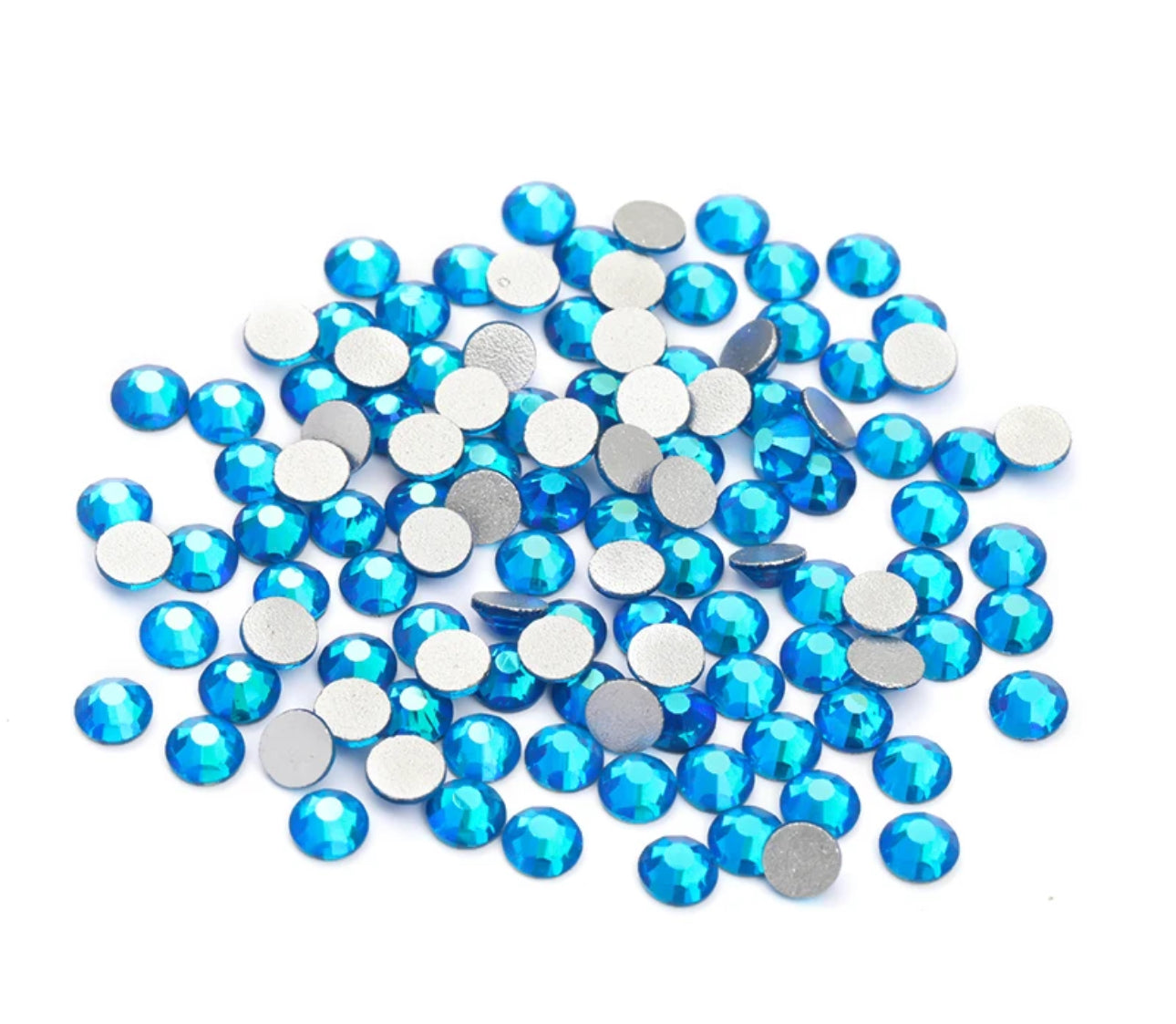 Capri Blue Glass FlatBack Rhinestones