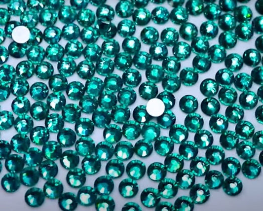 Blue Zircon Glass Flatback Rhinestones