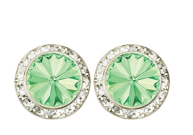 Rhinestone Dance Earrings - Chrysolite