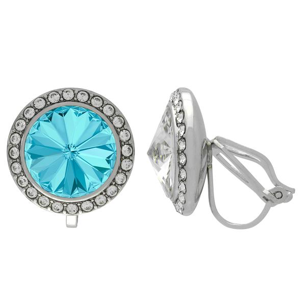 Rhinestone Dance Earrings - Teal (Aquamarine)