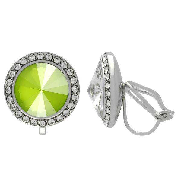 Rhinestone Dance Earrings - Lime