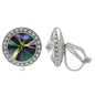 Rhinestone Dance Earrings - Dark Rainbow
