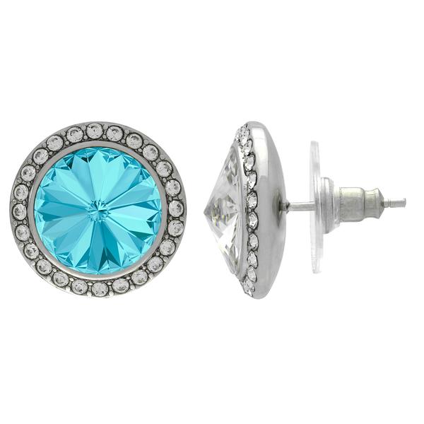 Rhinestone Dance Earrings - Aqua