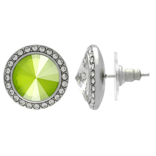 Rhinestone Dance Earrings - Lime