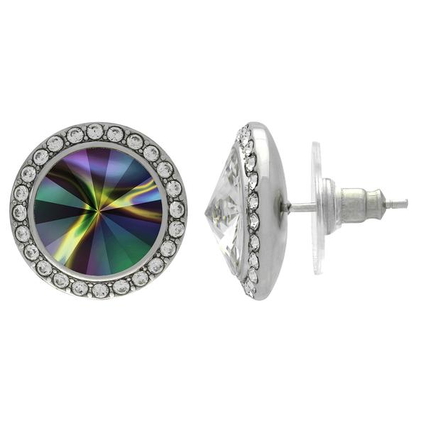 Rhinestone Dance Earrings - Dark Rainbow