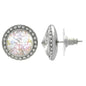Rhinestone Dance Earrings - Crystal White Patina