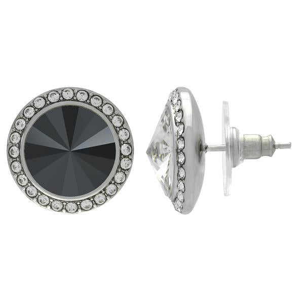 FCA Rhinestone Dance Earrings - Jet Hematite