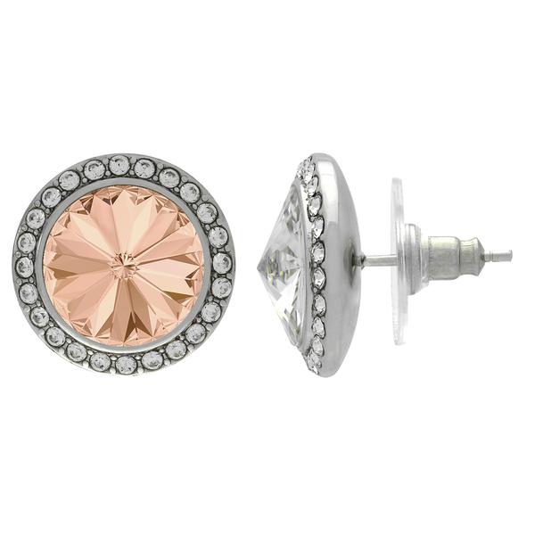 Rhinestone Dance Earrings - Light Peach