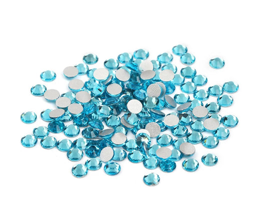 Aquamarine Glass FlatBack Rhinestones