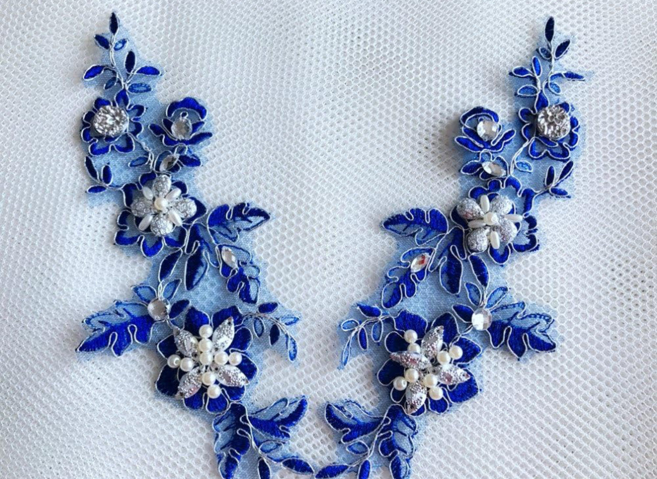 Appliqué - 3D Royal Blue Lace