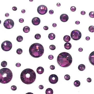 AMETHYST (204) purple violet 144 pcs Swarovski 2058/2088 Crystal Flatbacks purple rhinestones mixed Sizes ss5, ss7, ss9, ss12, ss16, ss20, ss30