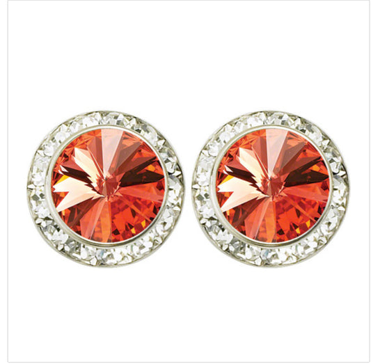 Rhinestone Dance Earrings - Padparadscha