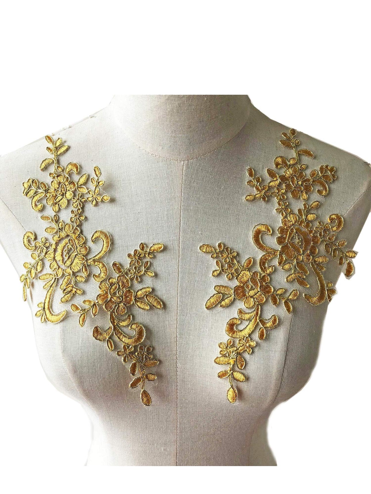 Applique- Embroidered Lace with Sequine Corded Flower