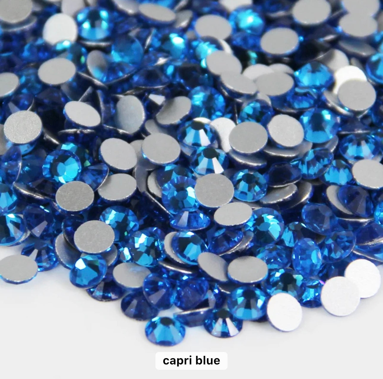 Capri Blue Glass FlatBack Rhinestones