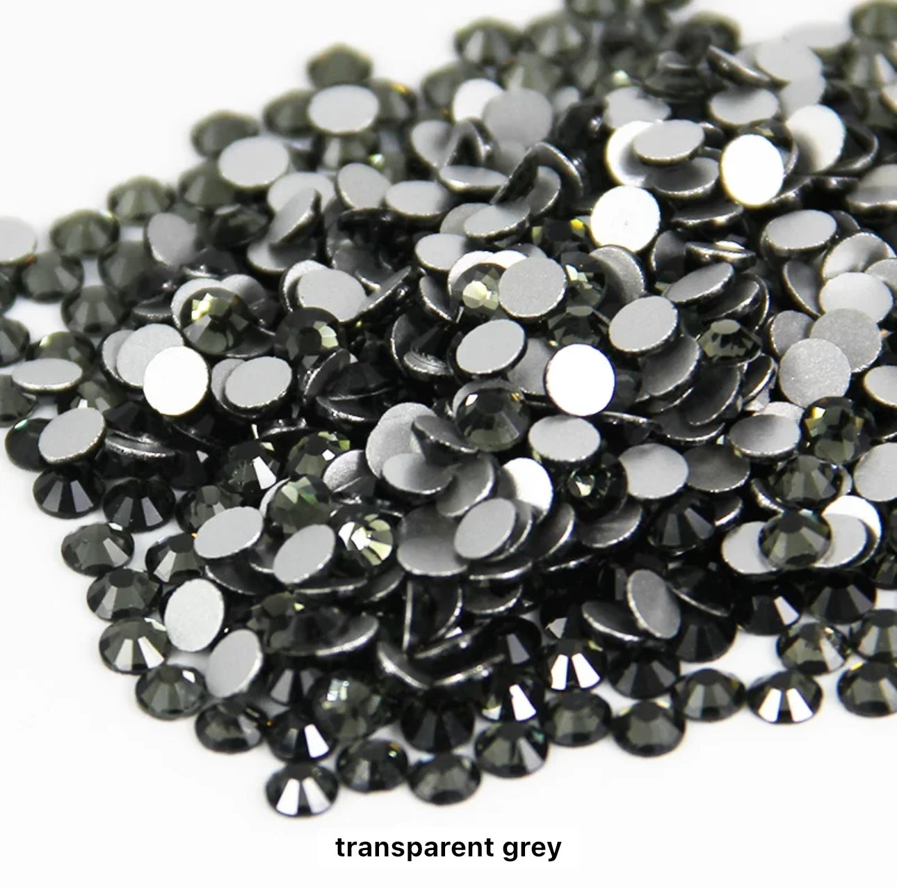 Transparent Grey Glass FlatBack Rhinestones