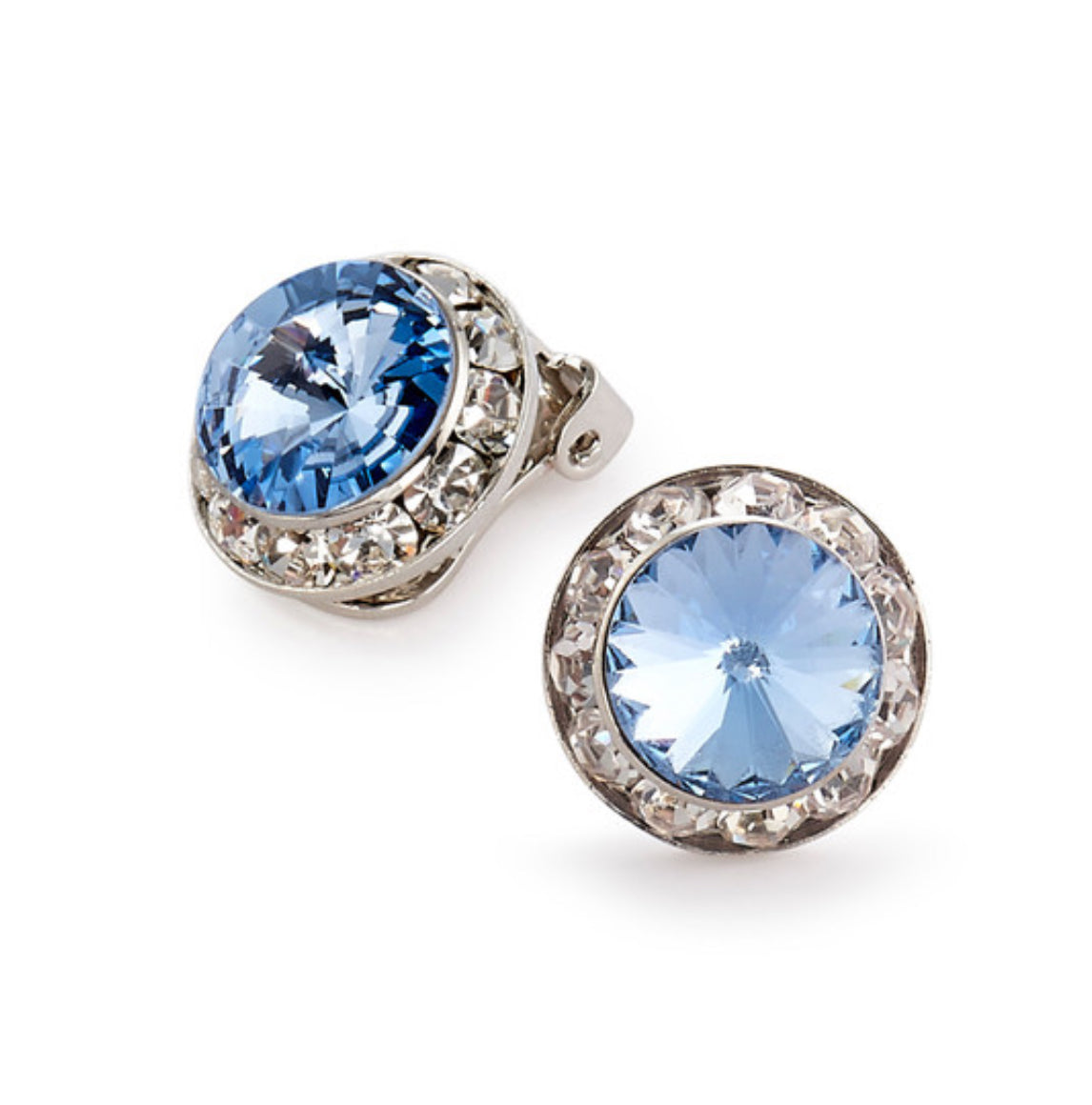 Rhinestone Dance Earrings Light Sapphire