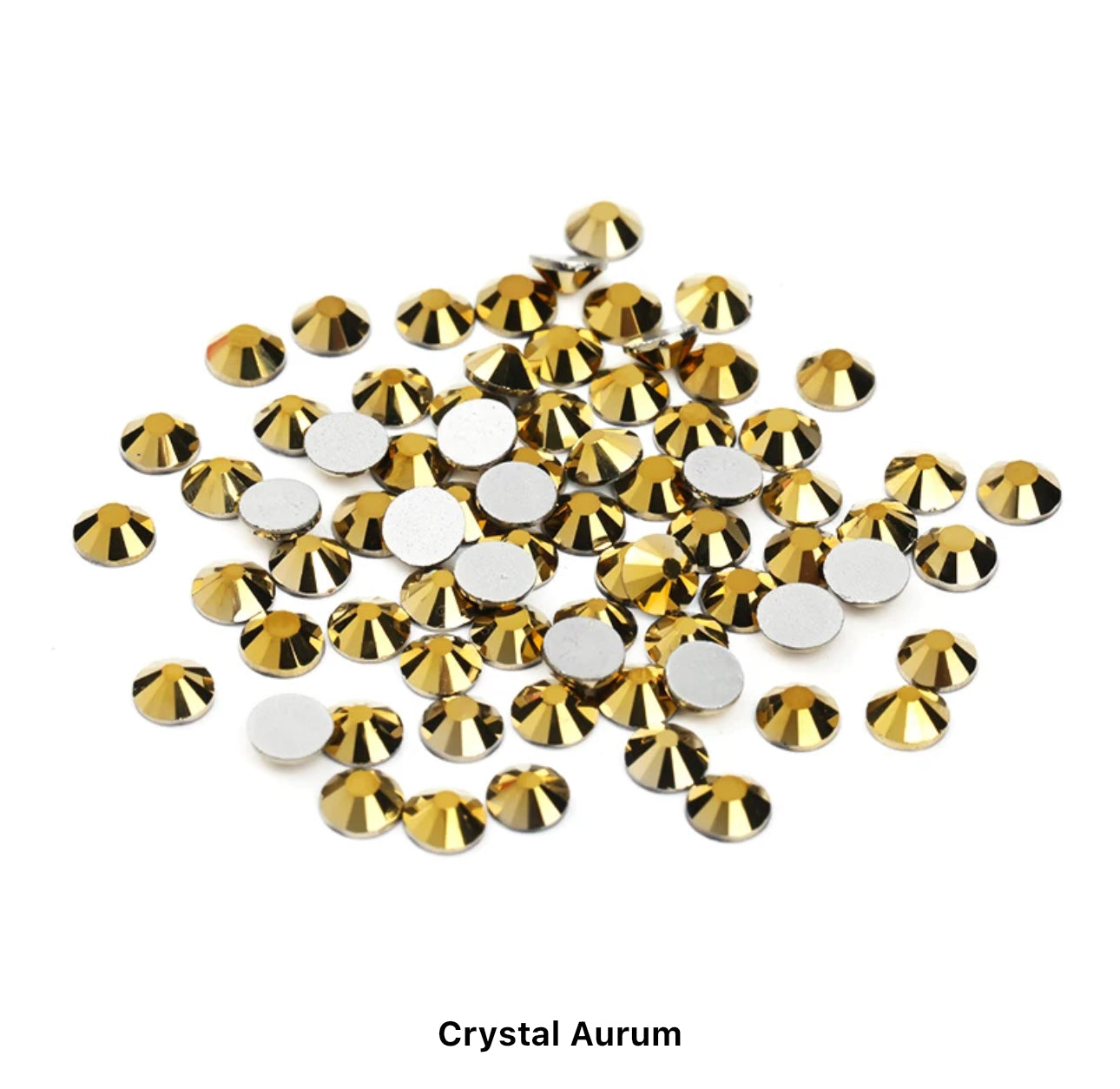 Aurum Gold Glass FlatBack Rhinestones