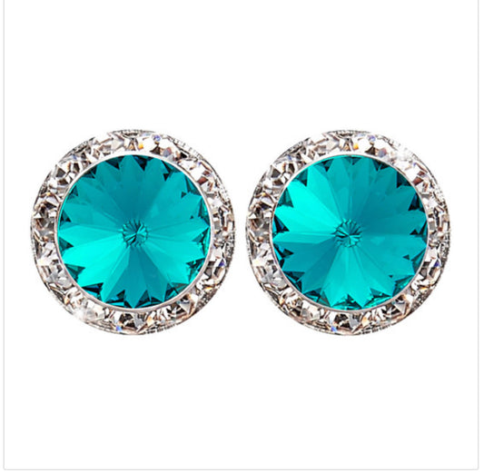 Rhinestone Dance Earrings - Zircon