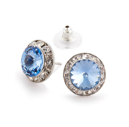 Rhinestone Dance Earrings Light Sapphire