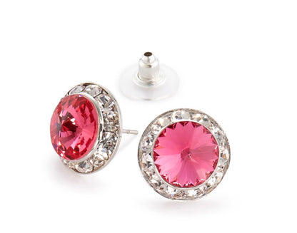 Rhinestone Dance Earrings -Indian Pink