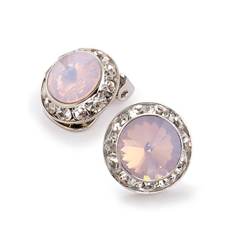 Rhinestone Dance Earrings -Pink Opal