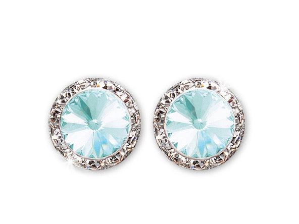 Rhinestone Dance Earrings - Light Aqua