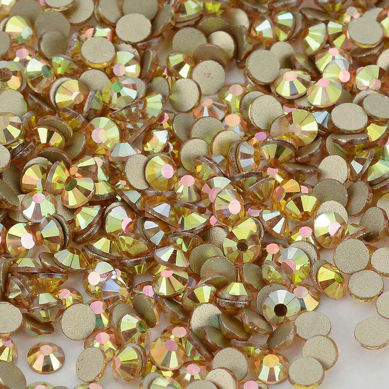 Metal Sunlight Glass FlatBack Rhinestones