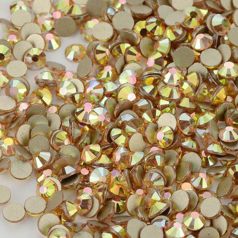 Metal Sunlight Glass FlatBack Rhinestones