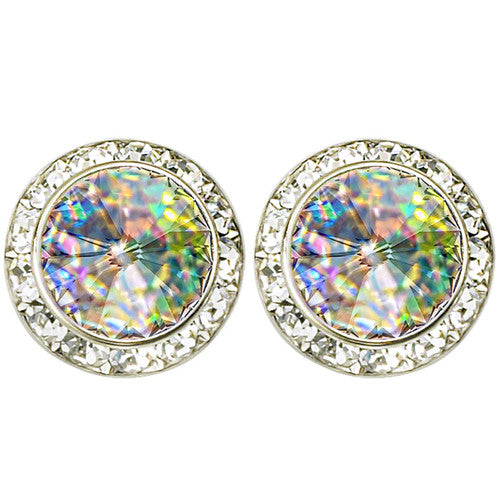 Rhinestone Dance Earrings - Peridot Laser Shined