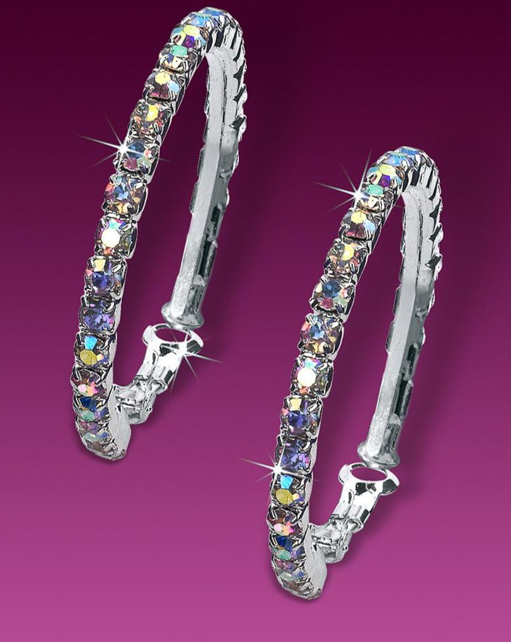 Rhinestone Dance Earrings - Hoops