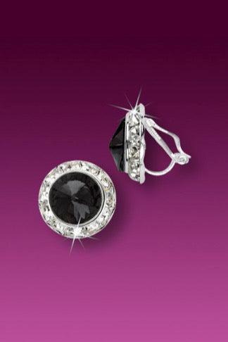 Rhinestone Dance Earrings - Black