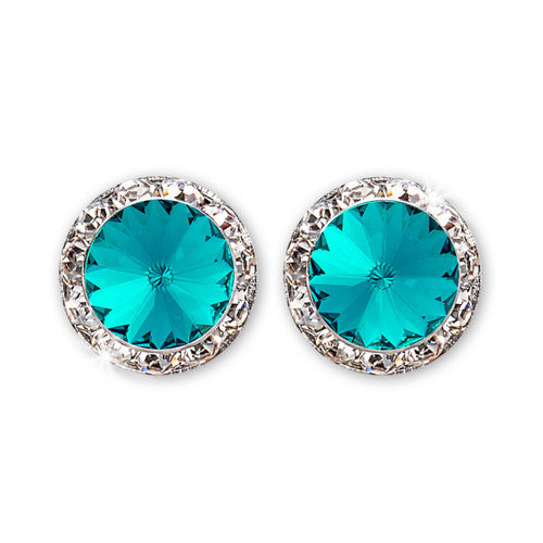 Rhinestone Dance Earrings - Blue Zircon