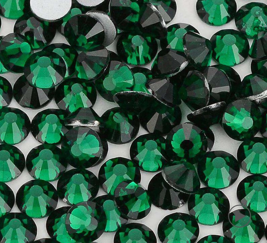 Emerald Glass FlatBack Rhinestones