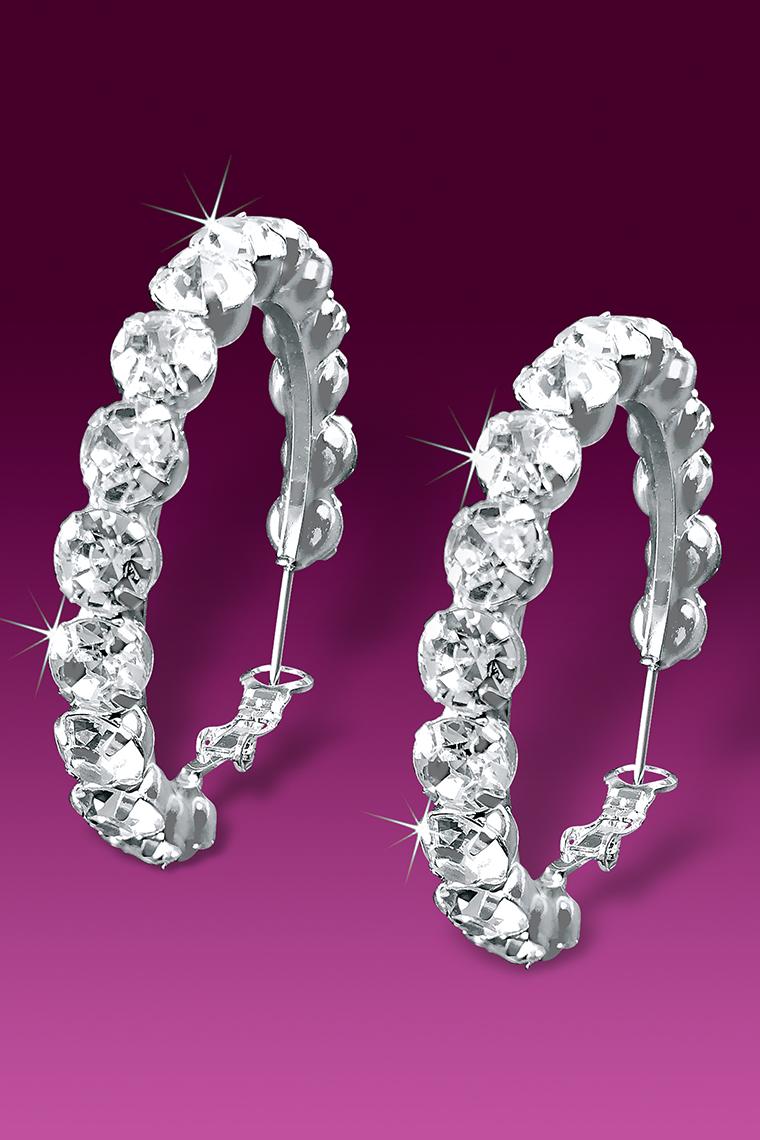 Rhinestone Dance Earrings - Hoops