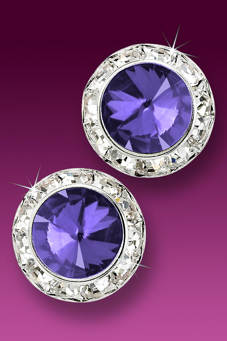 Rhinestone Dance Earrings - Medium Purple