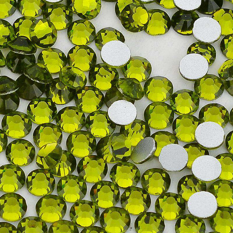 Olive Glass FlatBack Rhinestones