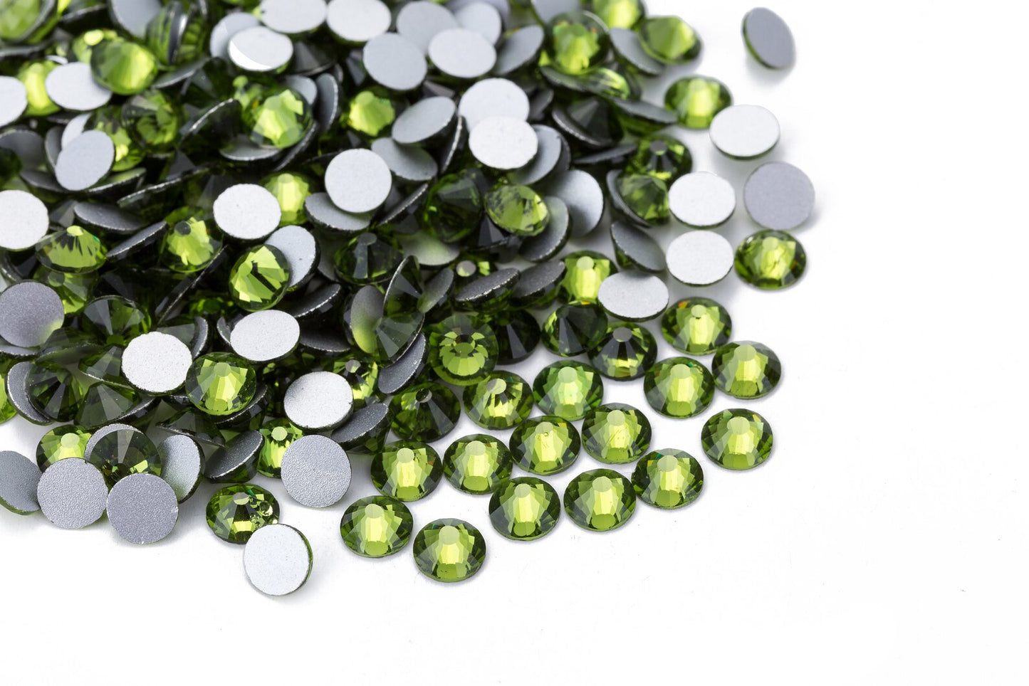 Olive Glass FlatBack Rhinestones