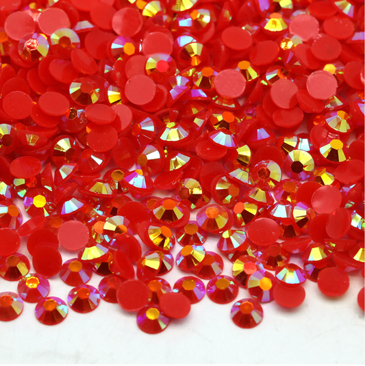 Red Hot Jelly Rhinestones (glue on) - High Quality