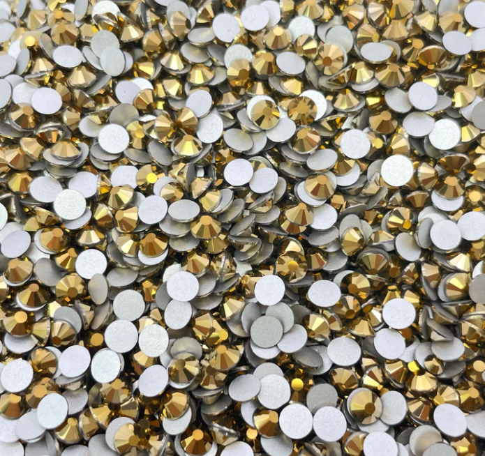 Aurum Gold Glass FlatBack Rhinestones