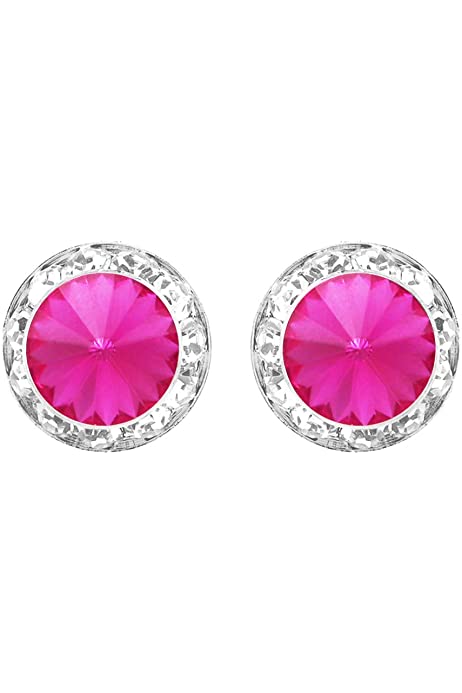 Rhinestone Dance Earrings - Hot Pink