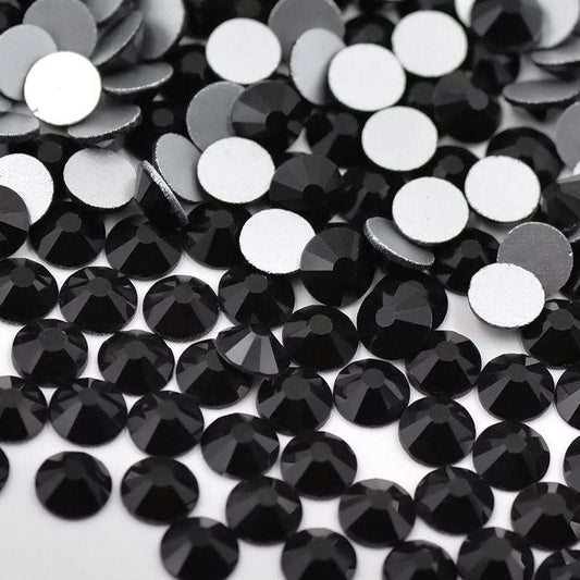 Black Glass FlatBack Rhinestones