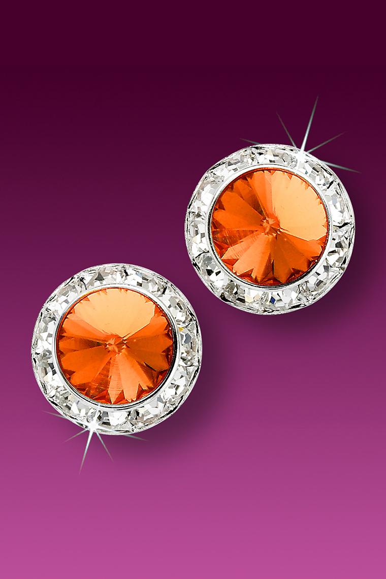 Rhinestone Dance Earrings - Orange