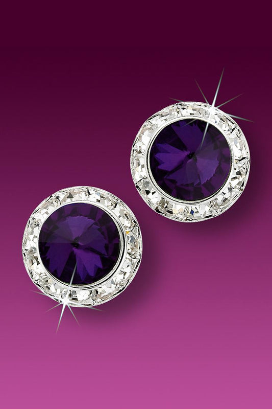 Rhinestone Dance Earrings - Dark Purple