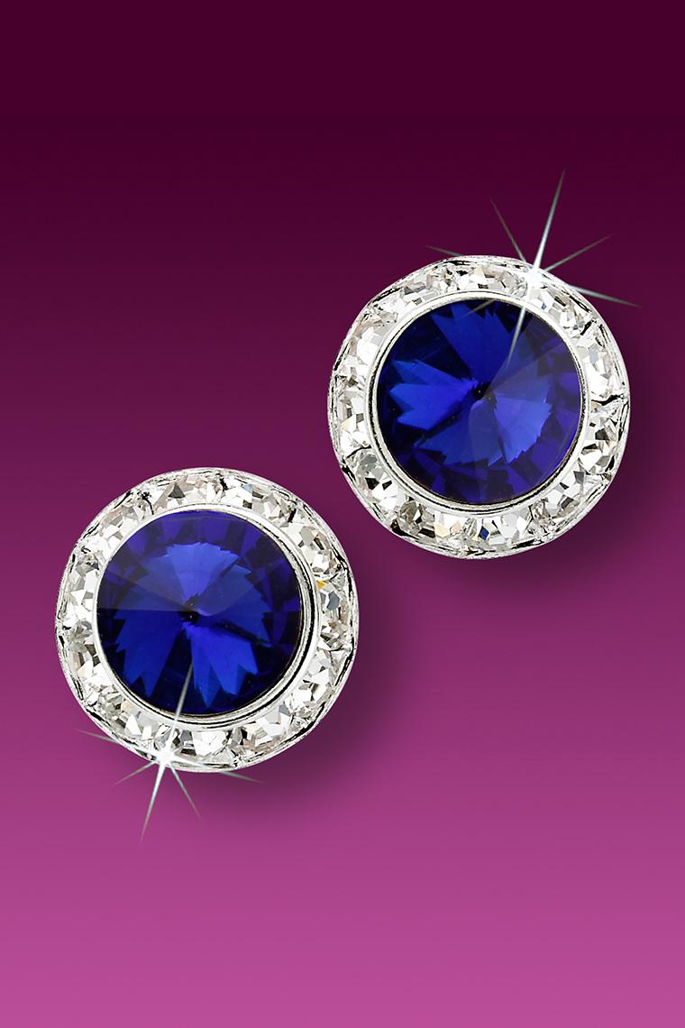 Rhinestone Dance Earrings - Royal