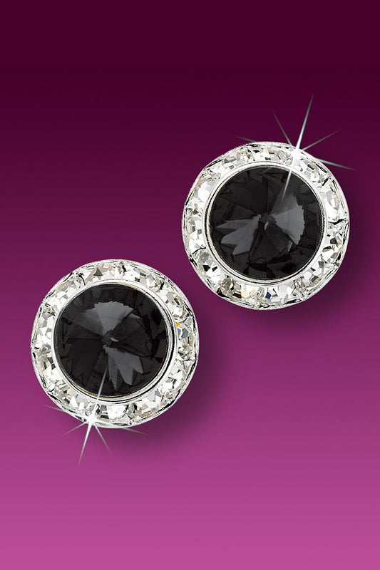 Rhinestone Dance Earrings - Black