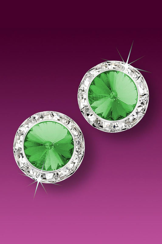 Rhinestone Dance Earrings - Light Green